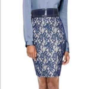 The Limited Silver and Blue Skirt